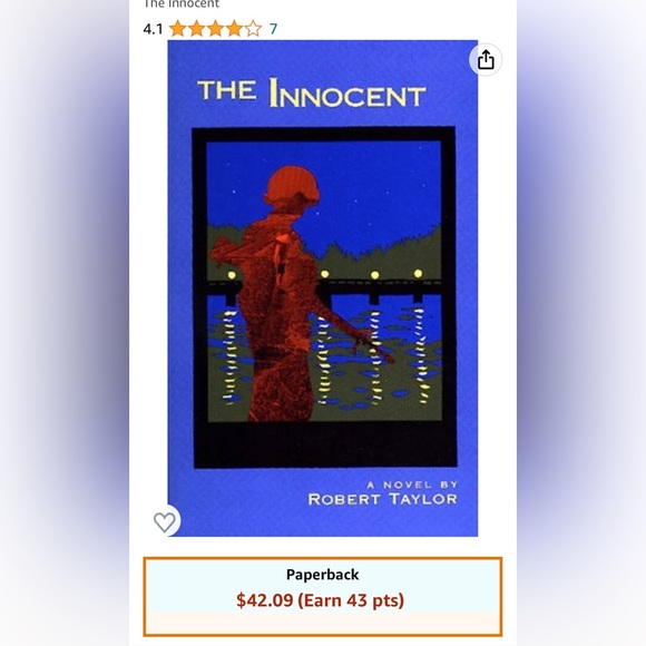 Like new. Book title, the innocent, a novel by Robert Taylor, Gay interest - Picture 3 of 5